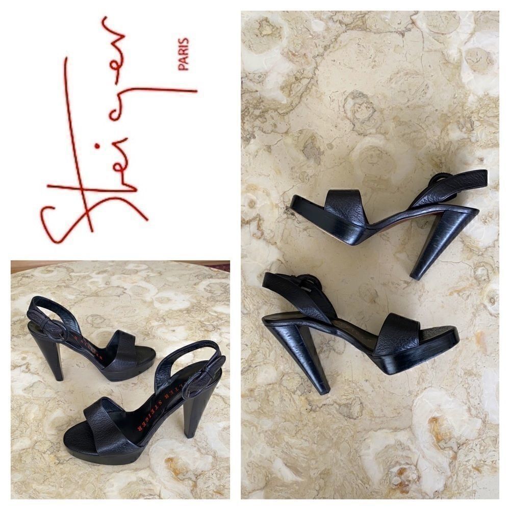 Walter Steiger Tapered Heeled Platform Leather Sandals